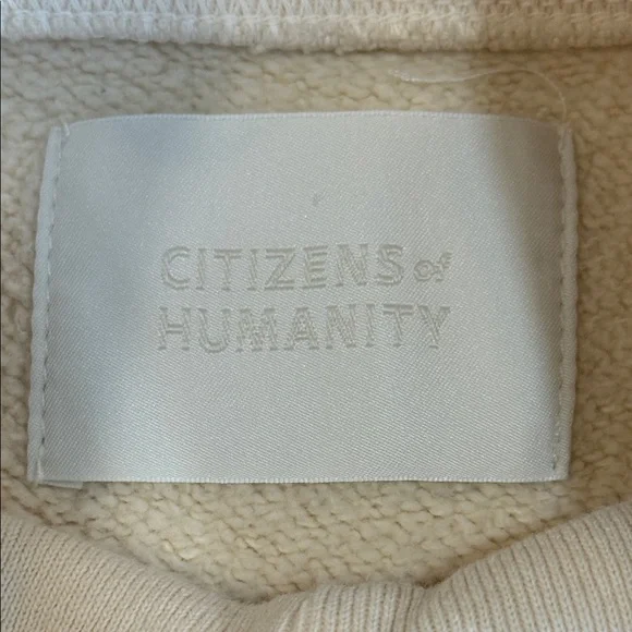 Citizens of Humanity COH Mock Neck Cream Beige Sweatshirt Small USA Made - Picture 3 of 14